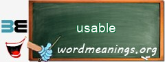 WordMeaning blackboard for usable